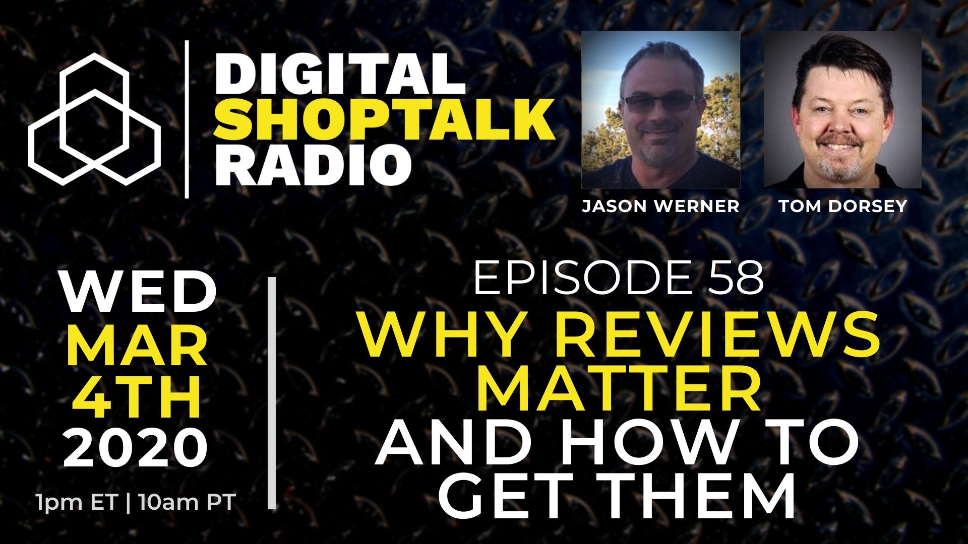 Ep.-58-Mar.-4-1 Promotional Graphic Digital Shop Talk Radio Episode 58.