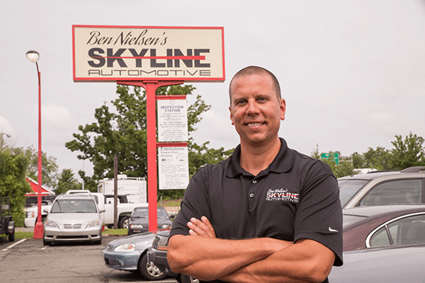 ben-outside-of-shop Ben Nielsen in front of Skyline Automotive.